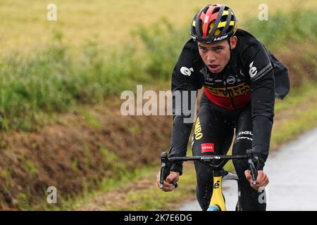 ©PHOTOPQR/OUEST FRANCE/Eddy LEMAISTRE ; BREST ; 25/06/2021 ; Tour de France 2021 - Grand départ Bretagne - Reconnaissance de la 25 étape - Equipe Jumbo Visma - Wout Van Aert BREST; 06//2021; Tour de France 2021 - Grande partenza in Bretagna - riconoscimento della 1st tappa - Jumbo Visma team - Foto Stock