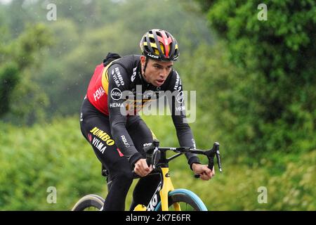 ©PHOTOPQR/OUEST FRANCE/Eddy LEMAISTRE ; BREST ; 25/06/2021 ; Tour de France 2021 - Grand départ Bretagne - Reconnaissance de la 25 étape - Equipe Jumbo Visma - Wout Van Aert BREST; 06//2021; Tour de France 2021 - Grande partenza in Bretagna - riconoscimento della 1st tappa - Jumbo Visma team - Foto Stock