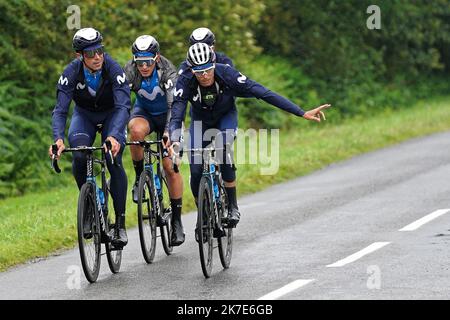 ©PHOTOPQR/OUEST FRANCE/Eddy LEMAISTRE ; BREST ; 25/06/2021 ; Tour de France 2021 - Grand départ Bretagne - Reconnaissance de la 1ère étape - Equipe Movistar BREST; 06/25/2021; Tour de France 2021 - Grande partenza in Bretagna - riconoscimento della 1st tappa - Jumbo Visma team - Foto Stock