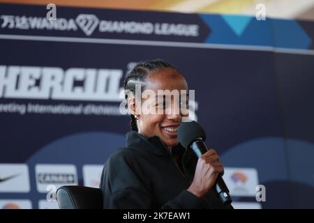 ©STADION-ACS/STADION ACES/MAXPPP - 08/07/2021 ; ; - 08/07/2021 - Conferenza stampa incontro Herculis Diamond League a Monaco - Sifan Hassan Foto Stock