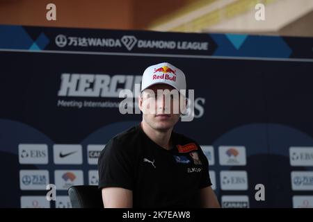 ©STADION-ACS/STADION ACS/MAXPPP - 08/07/2021 ; ; - 08/07/2021 - Conferenza stampa incontro Herculis Diamond League a Monaco - Karsten Warholm Foto Stock