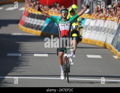 ©Laurent Lairys/MAXPPP - Sonny Colbrelli del Team Bahrain vittorious.During the Benelux Tour 2021, Stage 6, Ottignies-Louvain-la-Neuve - Houffalize (207,6 km) il 4 settembre 2021 a Houffalize, Belgio - Photo Laurent Lairys /MAXPPP Foto Stock