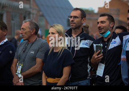 ©Laurent Lairys/MAXPPP - Marion Rousse durante i Campionati mondiali di strada UCI 2021, Men Elite Road Race, il 26 settembre 2021, Anvers-Louvain, 268,3km, Belgio - Foto Laurent Lairys / MAXPPP Foto Stock