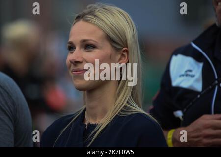 ©Laurent Lairys/MAXPPP - Marion Rousse durante i Campionati mondiali di strada UCI 2021, Men Elite Road Race, il 26 settembre 2021, Anvers-Louvain, 268,3km, Belgio - Foto Laurent Lairys /MAXPPP Foto Stock