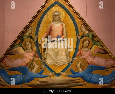 ©Active Museu/MAXPPP - ActiveMuseum 0000481.jpg / l'Assomption de la Vierge - Bernardo Daddi (1340) - 1340 - / Bernardo Daddi / Peinture Active Museum / le Pictorium Angel ,Assunzione di Maria ,Aureola (religione) ,religione cattolica ,orizzontale ,religione ,Sacra (fede) ,Triangolo ,Vergine ,XIV secolo ,Bernardo Daddi , Pittura , Foto Stock