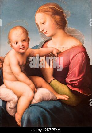 ©Active Museu/MAXPPP - ActiveMuseum 0001011.jpg / la Madonne de la Maison Nicolini, 1508 - Raffaello - la Madonna Niccolini-Cowper 1508 - / Raffaello / Museo della Peintura attiva / le Pictorium Baby , religione cattolica , Bambino , Alto Rinascimento , Madonna , verticale , Vergine e Bambino , Donna , Gesù Cristo , Maria (madre di Gesù) ,16th ° secolo, Raffaello, Pittura , Foto Stock