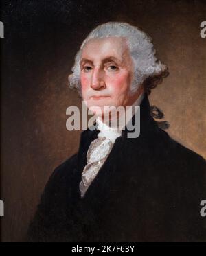 ©Active Museu/MAXPPP - ActiveMuseum 0001147.jpg / George Washington - Gilbert Stuart (1821) 1821 - / Gilbert Stuart / Peinture Active Museum / le Pictorium Eyes , copricapo , uomo , Ritratto , Presidente , serio , George Washington , 19th ° secolo , Gilbert Stuart , Pittura , Foto Stock