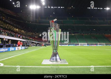 ©PHOTOPQR/LE PARISIEN/LP / Arnaud Journois ; MILANO ; ; CALCIO , FINALE DELLA UEFA NATIONS LEAGUE , 10/10/2021 , STADIO GIUSEPPE-MEAZZA SAN SIRO , MILANO ( ITALIE ) , FINALE / FRANCIA - ESPAGNE / - Ott 10th 2021 finale della lega di calcio delle Nazioni tra Spagna e Francia Foto Stock