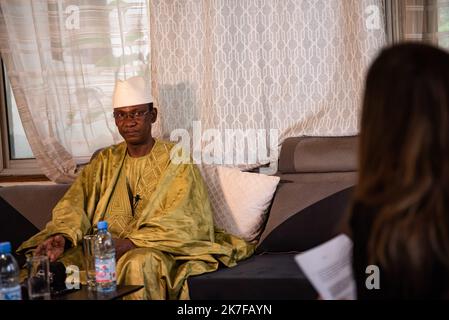 ©Nicolas Remene / le Pictorium/MAXPPP - Intervista du Premier Ministre de la Republique du Mali, Choguel Kokalla Maiga dans un des salons de la residence officielle, situee non loin de la Primate en commune III, le samedi 16 ottobre 2021 a Bamako au Mali. Foto Stock