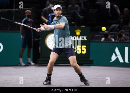 Alexis Sciard / IP3; Parigi, Francia, 1st novembre 2021 - Andy Murray in azione durante la sua prima partita contro Dominik Koepfer al Rolex Paris Masters torneo di tennis. Foto Stock