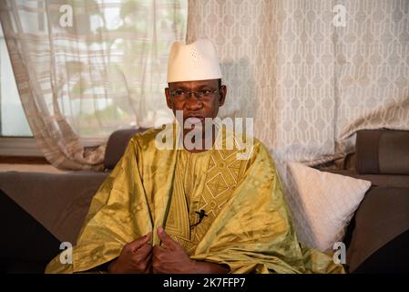 ©Nicolas Remene / le Pictorium/MAXPPP - Intervista du Premier Ministre malien Choguel Kokalla Maiga dans une dependance de sa residence officielle a Bamako au Mali, le 16 ottobre 2021. Foto Stock