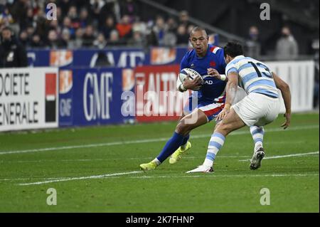 ©Julien Mattia / le Pictorium/MAXPPP - match Preparatoire de la Coupe d'Automne des Nations, les bleus du XV de France affrontent les Pumas d'argentine au Stade de France, le 6 novembre 2021. Foto Stock