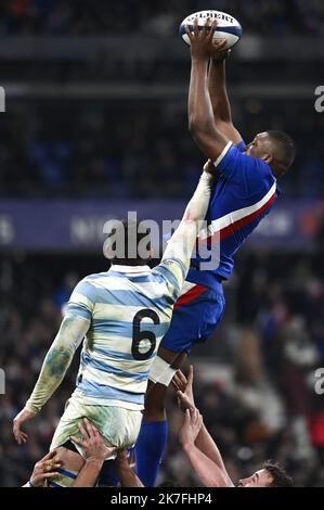 ©Julien Mattia / le Pictorium/MAXPPP - match Preparatoire de la Coupe d'Automne des Nations, les bleus du XV de France affrontent les Pumas d'argentine au Stade de France, le 6 novembre 2021. Foto Stock