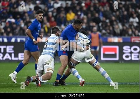 ©Julien Mattia / le Pictorium/MAXPPP - match Preparatoire de la Coupe d'Automne des Nations, les bleus du XV de France affrontent les Pumas d'argentine au Stade de France, le 6 novembre 2021. Foto Stock