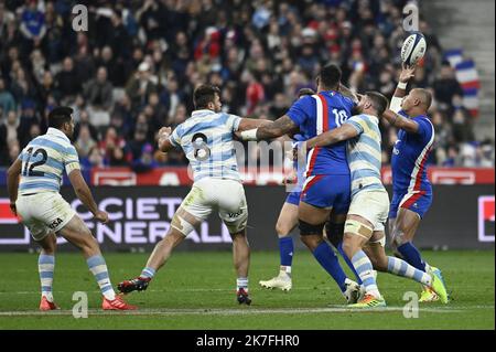 ©Julien Mattia / le Pictorium/MAXPPP - match Preparatoire de la Coupe d'Automne des Nations, les bleus du XV de France affrontent les Pumas d'argentine au Stade de France, le 6 novembre 2021. Foto Stock