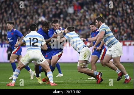 ©Julien Mattia / le Pictorium/MAXPPP - match Preparatoire de la Coupe d'Automne des Nations, les bleus du XV de France affrontent les Pumas d'argentine au Stade de France, le 6 novembre 2021. Foto Stock