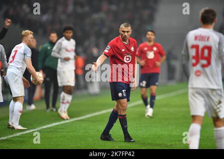 ©PHOTOPQR/VOIX DU NORD/PASCAL BONNIERE ; 23/11/2021 ; VILLENEUVE D ASCQ 23.11.2021 sport - calcio - Ligue des Champions match opposant le LOSC a SALZBOURG Nov 23rd 2021. Campionato dei campioni di calcio : losc Lille vs Salzbourg Foto Stock