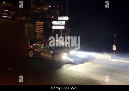 ©PHOTOPQR/NICE MATIN/Cyril Dodergny ; Turini ; 20/01/2022 ; col du Turini le 20/01/2022 - 90éme Rallye de Monte-Carlo - Ascensione du col du Turini pour la 2eme ES 90 TH RALLY MONTE CARLO Foto Stock