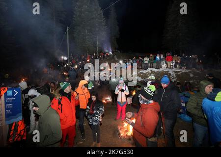 ©PHOTOPQR/NICE MATIN/Cyril Dodergny ; Turini ; 20/01/2022 ; col du Turini le 20/01/2022 - 90éme Rallye de Monte-Carlo - Ascensione du col du Turini pour la 2eme ES 90 TH RALLY MONTE CARLO Foto Stock