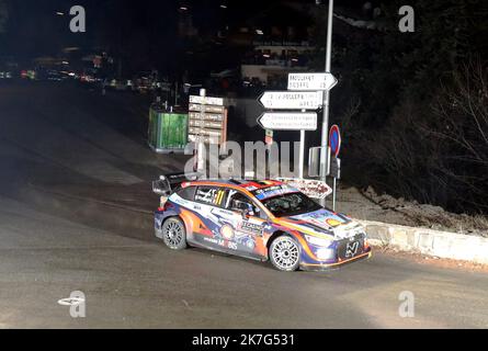 ©PHOTOPQR/NICE MATIN/Cyril Dodergny ; Turini ; 20/01/2022 ; col du Turini le 20/01/2022 - 90éme Rallye de Monte-Carlo - Ascensione du col du Turini pour la 2eme ES 90 TH RALLY MONTE CARLO Foto Stock