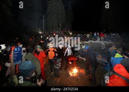 ©PHOTOPQR/NICE MATIN/Cyril Dodergny ; Turini ; 20/01/2022 ; col du Turini le 20/01/2022 - 90éme Rallye de Monte-Carlo - Ascensione du col du Turini pour la 2eme ES 90 TH RALLY MONTE CARLO Foto Stock