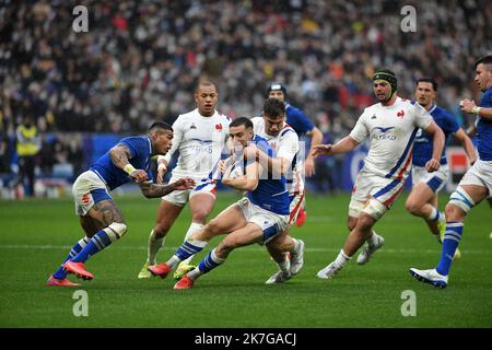 ©PHOTOPQR/VOIX DU NORD/PIERRE ROUANET ; 06/02/2022 ; Saint-Denis, le 06/02/2022. Rugby, Tournoi des Six Nations, incontro principale. XV de France (FFR) - Italie (squadra Azzurra, FIR Italia), au Stade de France (Parigi). FOTO PIERRE ROUANET LA VOIX DU NORD Foto Stock