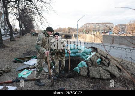 ©PHOTOPQR/LE PARISIEN/Philippe de Poulpiquet ; Kiev ; 28/02/2022 ; Kiev (Ucraina), le 28 février 2022. Russia guerra Ucraina 28 febbraio 2022 Foto Stock