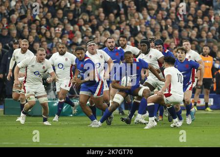 ©Sebastien Muylaert/MAXPPP - Parigi 19/03/2022 Cameron Woki di Francia durante l'incontro delle sei Nazioni della Guinness tra Francia e Irlanda allo Stade de France a Parigi, Francia. 19.03.2022 Foto Stock