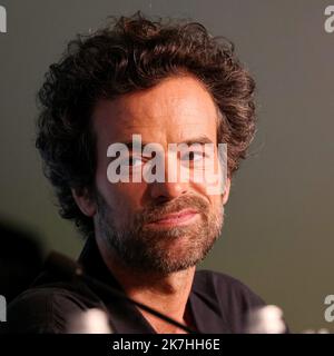 ©PHOTOPQR/NICE MATIN/Frantz Bouton ; Cannes ; 18/05/2022 ; Romain Duris in una conferenza stampa per 'Final Cut (Coupez !)' Alla 75th° edizione del Festival di Cannes a Cannes, nel sud della Francia, il 18 maggio 2022 Foto Stock