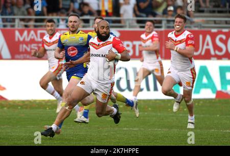 Â©PHOTOPQR/L'INDEPENDANT/CLEMENTZ MICHEL ; PERPIGNAN ; 14/05/2022 ; SPORT / RUGBY A XIII / SUPERLEAGUE / CATALANS DRAGONS VS WARRINGTON WOLVES / SAM KASIANO Foto Stock