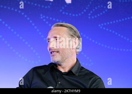 ©PHOTOPQR/NICE MATIN/Patrice Lapoirie ; Cannes ; 26/05/2022 ; maads mikkelsen masterclass - Festival internazionale del cinema di Cannes il 26th 2022 maggio Foto Stock