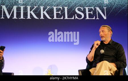 ©PHOTOPQR/NICE MATIN/Patrice Lapoirie ; Cannes ; 26/05/2022 ; maads mikkelsen masterclass - Festival internazionale del cinema di Cannes il 26th 2022 maggio Foto Stock