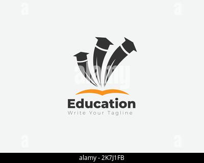 Design del logo Education per scuole, università e università Illustrazione Vettoriale