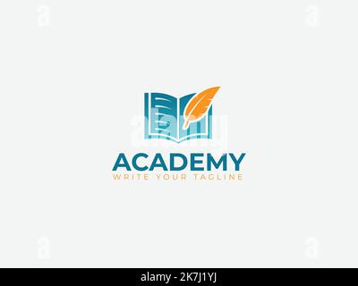 Design del logo Education per scuole, università e università Illustrazione Vettoriale