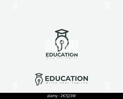 Modello di design del logo Education Illustrazione Vettoriale