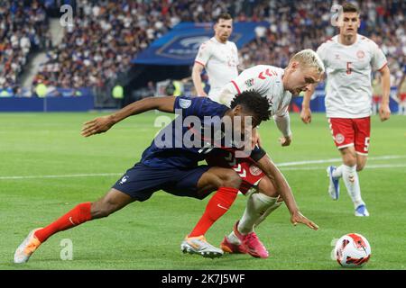 ©PHOTOPQR/VOIX DU NORD/Johan BEN AZZOUZ ; 03/06/2022 ; Saint-Denis, le 3 juin 2022. Calcio (Ligue des Nations) - Francia - Danemark. Kingsley, Coman. FOTO JOHAN BEN AZZOUZ LA VOIX DU NORD Foto Stock