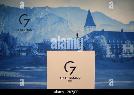 ©Pierre Teyssot/MAXPPP ; G7 Summit Germania 2022 . Elmau, KrÃ¼n, Germania il 26 giugno 2022. Schloss Elmau Castello Â© Pierre Teyssot / Maxppp Foto Stock