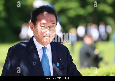 ©Pierre Teyssot/MAXPPP ; G7 Summit Germania 2022 . Elmau, KrÃ¼n, Germania il 26 giugno 2022. Fumio Kishida primo Ministro giapponese Â© Pierre Teyssot / Maxppp Foto Stock