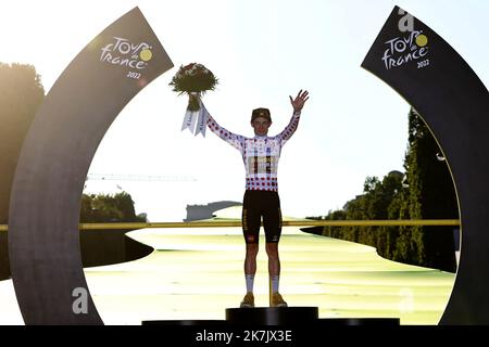 ©PHOTOPQR/LE PARISIEN/Fred Dugit ; Paris ; 24/07/2022 ; Sport Paris (VIIIe), le 24 juillet 2022 Arrivée sur les champs élysées de la 109e édition du Tour de France cycliste. Photo LP / Fred Dugit Jumbo - Visma Jonas Vingegaard - il Tour de France di quest'anno si svolge dal 01 al 24 luglio 2022 Foto Stock