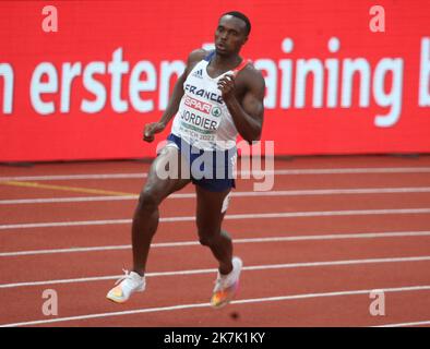 ©Laurent Lairys/MAXPPP - Thomas Jordier di Francia 400m uomini durante i Campionati europei di Atletica 2022 il 15 agosto 2022 a Monaco di Baviera, Germania - Foto Laurent Lairys / MAXPPP Foto Stock