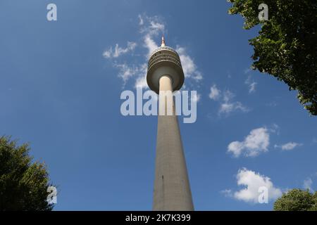 ©PHOTOPQR/l'ALSACE/Jean-Marc LOOS ; Monaco di Baviera ; 21/08/2022 ; la tour olympique à Monaco di Baviera le 21 août 2022. - Monaco di Baviera, Germania vista generale 21 agosto 2022 Foto Stock