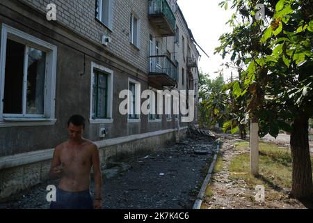 ©Sergey Shestak / le Pictorium/MAXPPP - Siversk 23/01/2020 Sergey Shestak / le Pictorium - 23/1/2020 - Ucraina / Donetsk Oblast / Siversk - Les personnes qui vivent a Siversk ne veulent pas quitter leur maison malgre la peur de la mort. / 23/1/2020 - Ucraina / Donetsk Oblast / Siversk - le persone che rimangono a Siversk non vogliono lasciare le loro case nonostante la paura della morte Foto Stock