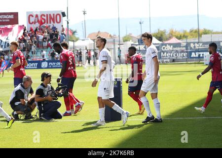 Thierry LARRET / MAXPPP. Calcio. Ligue 1 Uber mangia. Clermont Foot 63 vs Toulouse Football Club. Stade Gabriel Montpied. Clermont-Ferrand (63) le 4 settembre 2022. Foto Stock