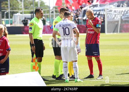 Thierry LARRET / MAXPPP. Calcio. Ligue 1 Uber mangia. Clermont Foot 63 vs Toulouse Football Club. Stade Gabriel Montpied. Clermont-Ferrand (63) le 4 settembre 2022. Foto Stock
