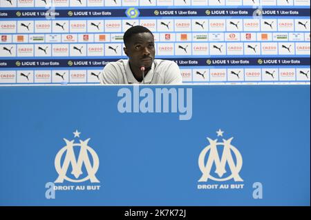 ©PHOTOPQR/LA PROVENCE/Franck Pennant ; Marseille ; 05/09/2022 ; Football : Championnat de France de Ligue 1 (L1) Conférence de presse de l'Olympique de Marseille (OM) au stade Vélodrome pour la présentation des nouvelles recrues, en présence de PabloLongoria, bailly du préclub, France - Marseille settembre 5th 2022 nuovi giocatori che hanno firmato con Olympique de Marseille, squadra francese di calcio della prima lega Foto Stock