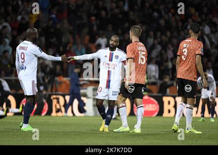 ©PHOTOPQR/LE PROGRES/Joël PHILIPPON - Lorient 07/09/2022 - OL-Lorient. Lorient 7 settembre 2022 -Lacazette. OL-Lorient Foto Stock