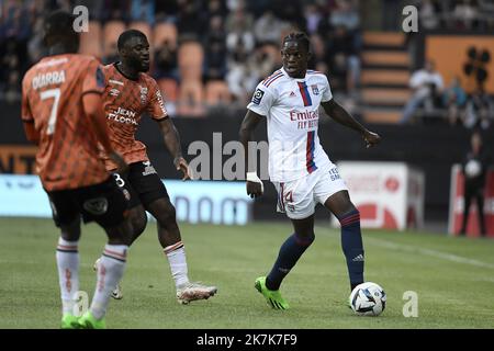 ©PHOTOPQR/LE PROGRES/Joël PHILIPPON - Lorient 07/09/2022 - OL-Lorient. Lorient 7 septembre 2022 -Lukeba. OL-Lorient Foto Stock