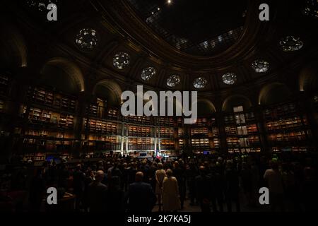 @ Pool/ Aurelien Morissard/Maxppp, Francia, parigi, 2022/09/14 il primo ministro francese Elisabeth ha tenuto discorsi dopo una visita al museo della Bibliotheque Nationale de France recentemente rinnovata a Parigi prima della riapertura del sito Richelieu della Bibliotheque nationale de France il 17 settembre, 2022 dopo più di dieci anni di ristrutturazione Foto Stock