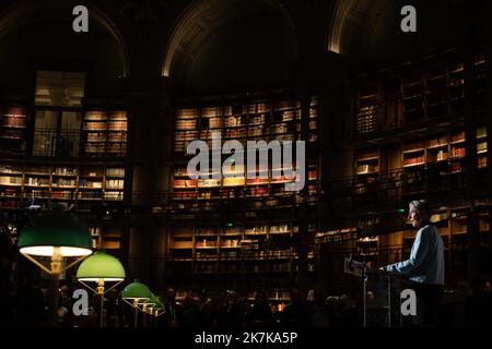 @ Pool/ Aurelien Morissard/Maxppp, Francia, parigi, 2022/09/14 il primo ministro francese Elisabeth ha tenuto discorsi dopo una visita al museo della Bibliotheque Nationale de France recentemente rinnovata a Parigi prima della riapertura del sito Richelieu della Bibliotheque nationale de France il 17 settembre, 2022 dopo più di dieci anni di ristrutturazione Foto Stock