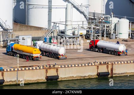 Impianto di stoccaggio del petrolio, Klaipeda, contea omonima, Lituania Foto Stock